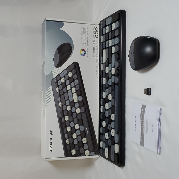 FOPETT 2.4GHz Wireless Keyboard and Mouse Set with Phone Holder - Compac… - Picture 7 of 16